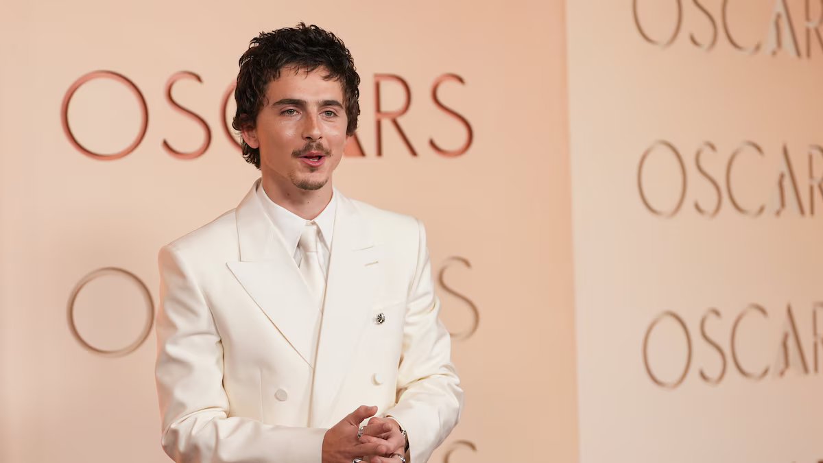 A reação de Timothee Chalamet após perder o Oscar
