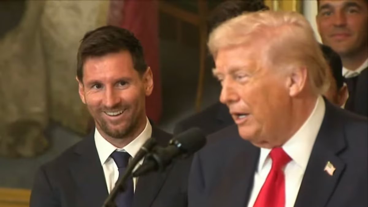 A reação inesperada de Messi aos parabéns de Donald Trump na Casa Branca