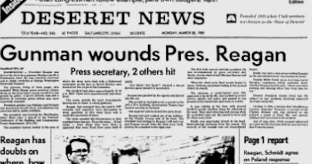 A tentativa de assassinato em 1981 não atrasou Ronald Reagan – Deseret News