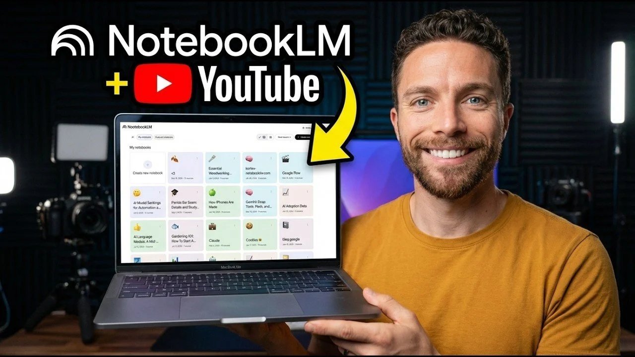 Extensão NotebookLM Studio Tools: mapas mentais e slides do YouTube.