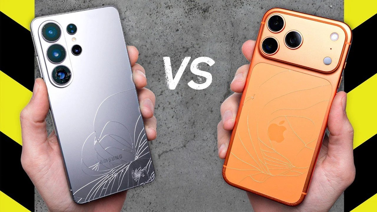 Galaxy S26 Ultra vs iPhone 17 Pro Max: o teste de queda definitivo