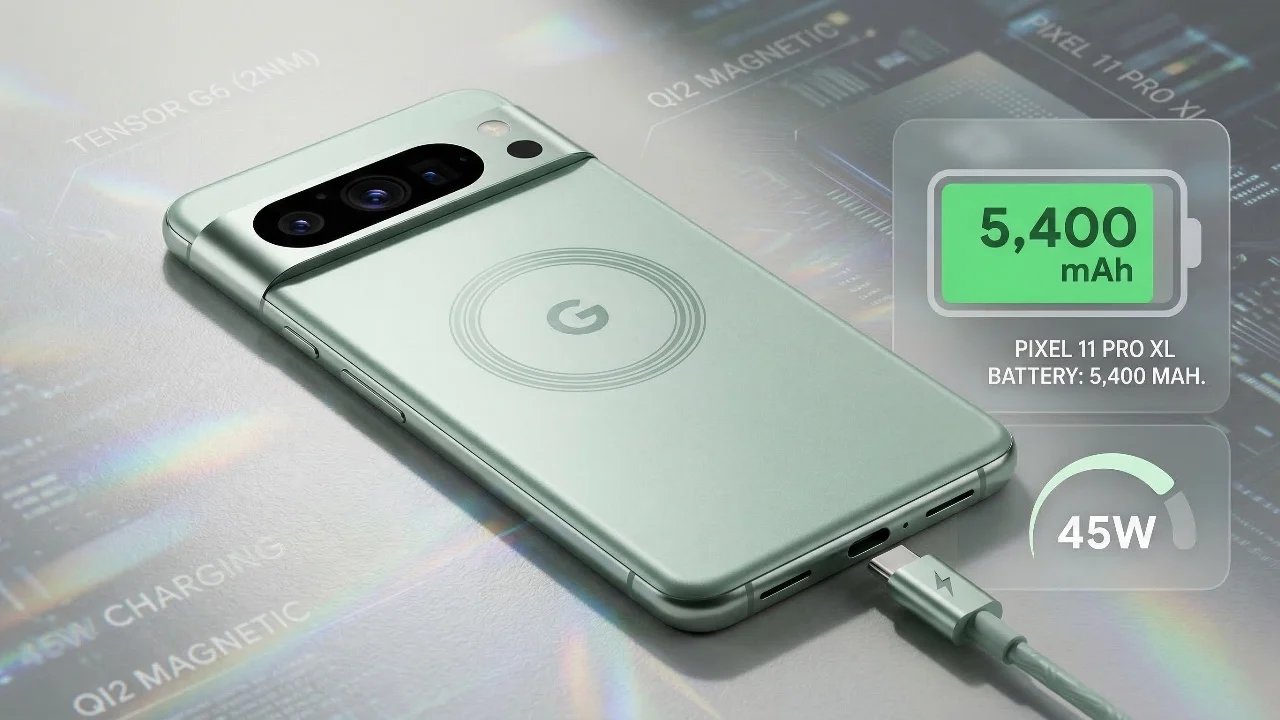 Google Pixel 11 Pro XL: bateria de 5.400mAh e vazamento de carga de 45W