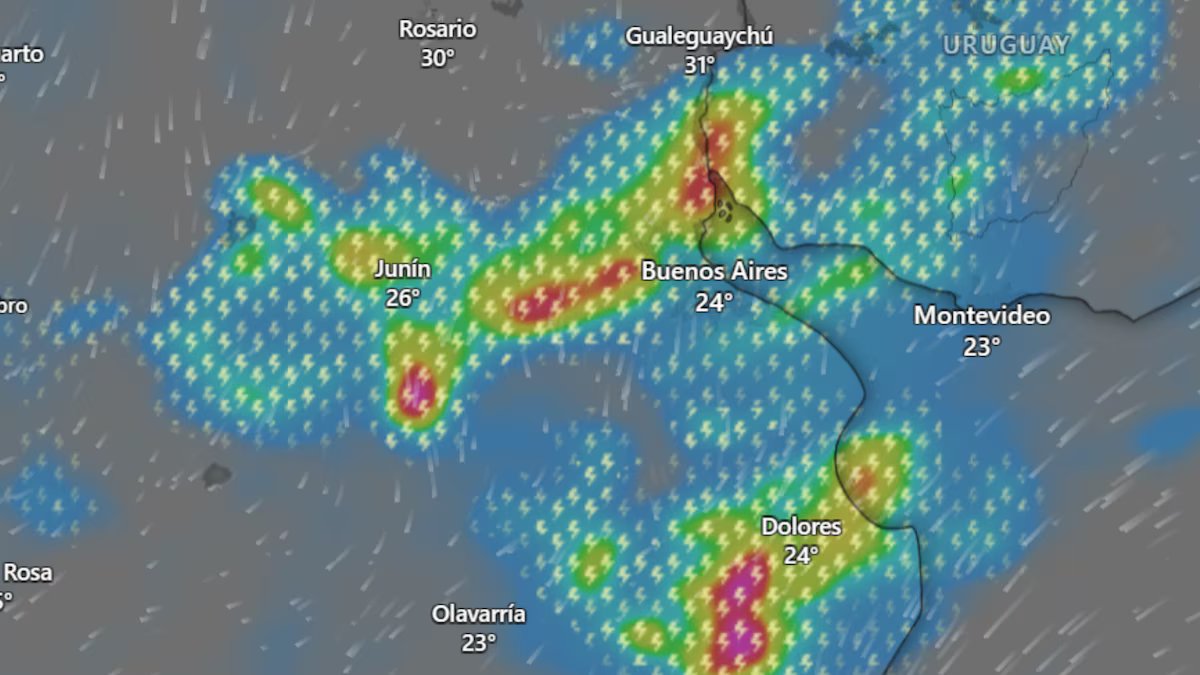 Há fortes tempestades e um alerta amarelo está em vigor. até quando chove na AMBA de acordo com o serviço meteorológico?
