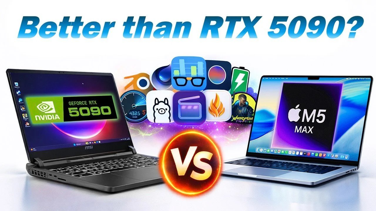 Laptop RTX 5090 vs MacBook Pro M5 Máx.