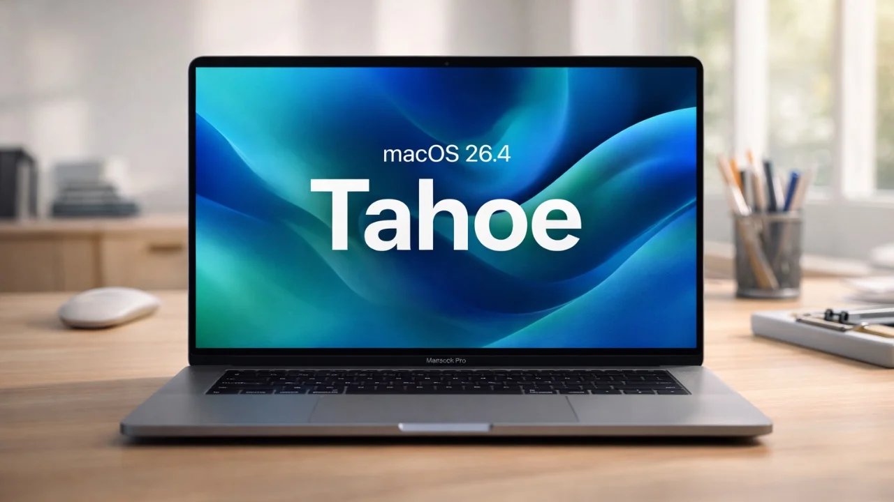 Limite de carga da bateria do macOS 26.4 disponível no MacBook de silício.