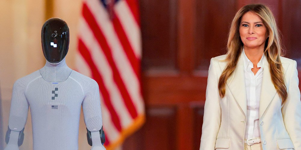 Melania Trump entra em conferência com robô movido a IA e trilha sonora de ‘Hook’ (vídeo) | Melania Trump | Notícias e fofocas sobre celebridades | Entretenimento, fotos e vídeos