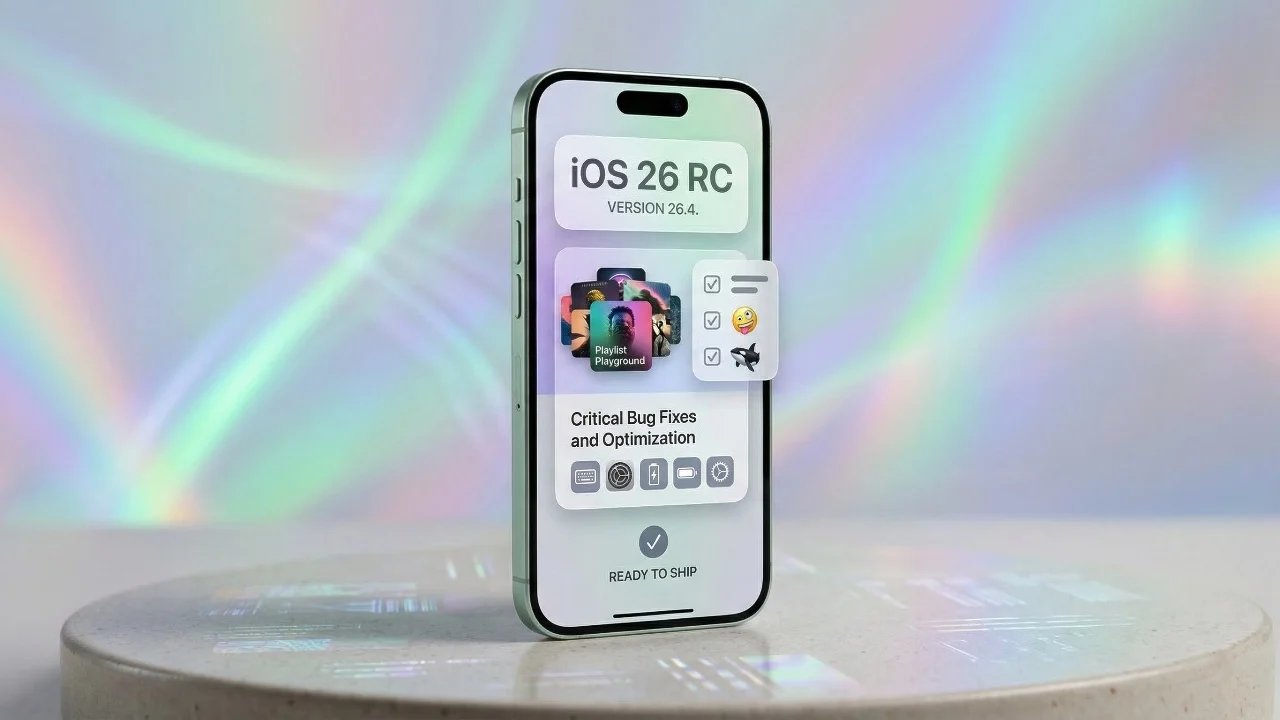 Notas de versão do iOS 26.4 RC: correção de teclado e novos recursos de IA