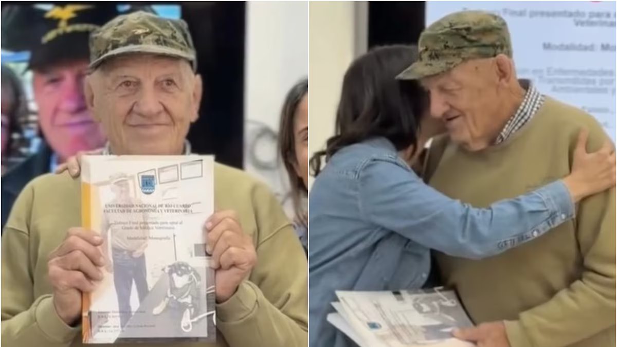 Nunca é tarde demais. Aos 82 anos, formou-se veterinário em Córdoba e deu uma lição de vida.