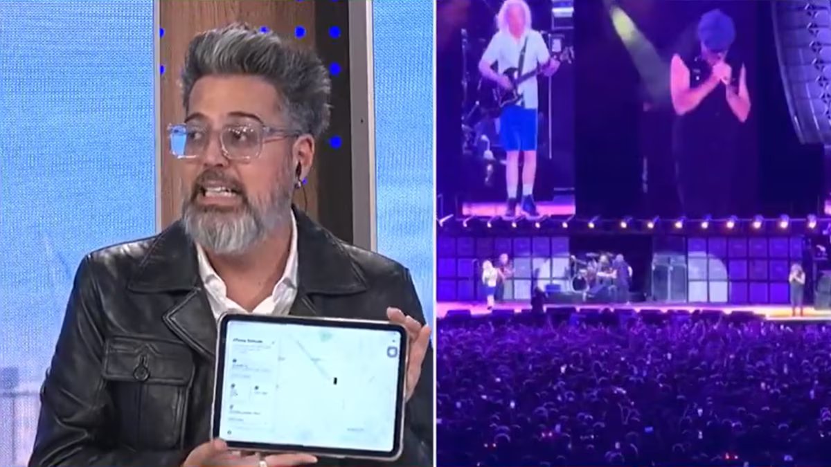 O celular de Rolando Barbano foi roubado durante um show do AC/DC. “É difícil proteger você”