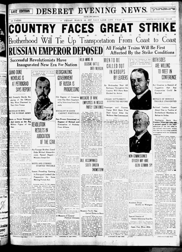 O czar Nicolau foi deposto em 1917, deixando muitos mistérios não resolvidos – Deseret News