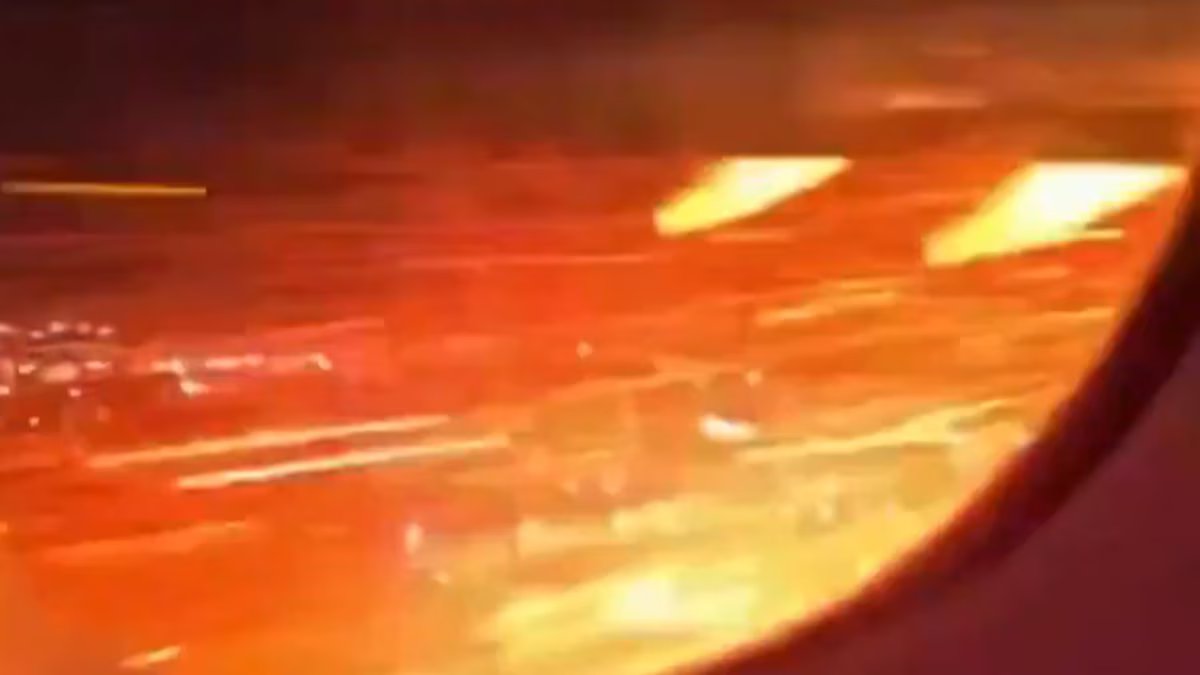 O motor do avião que transportava 288 pessoas pegou fogo