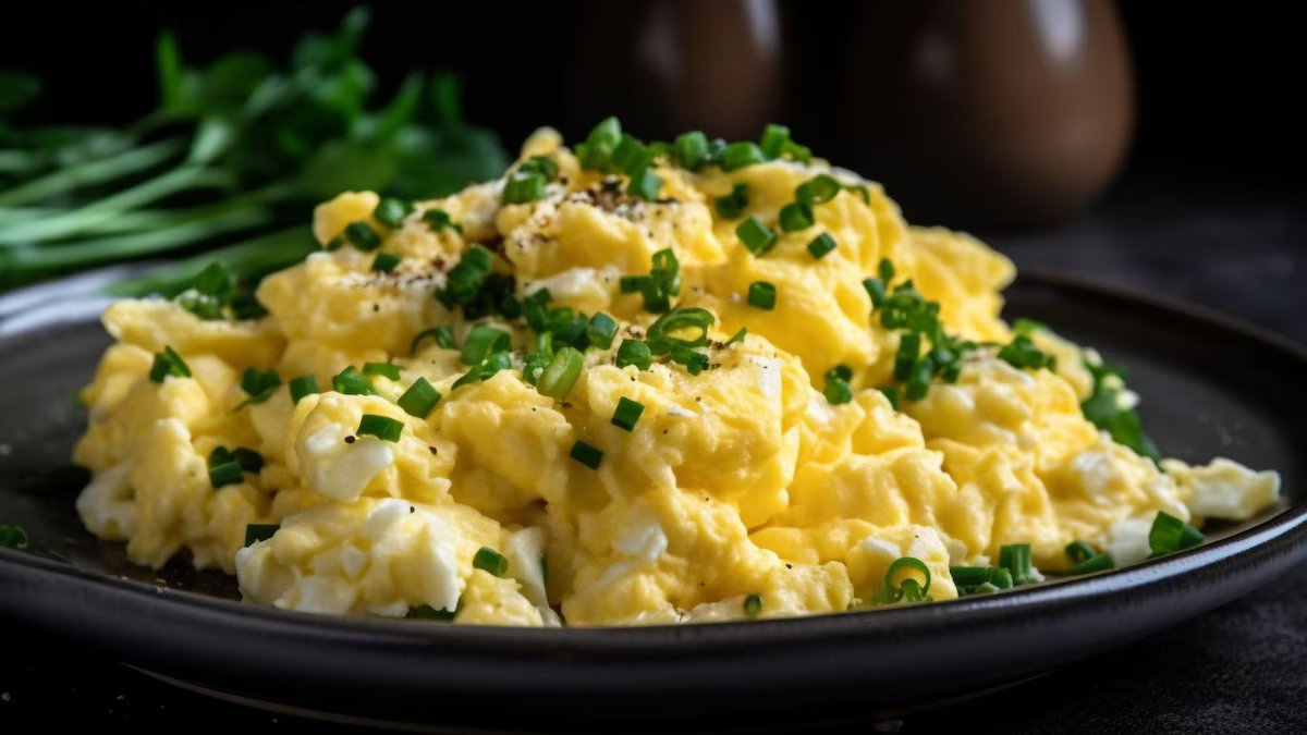 Ovos mexidos perfeitos em casa. uma receita fácil, cremosa e passo a passo para o café da manhã perfeito