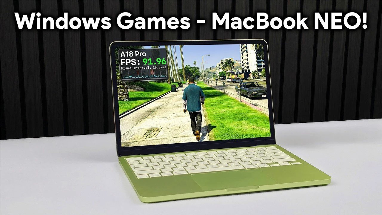 Resultados de desempenho de jogos do MacBook Neo A18 Pro no Windows