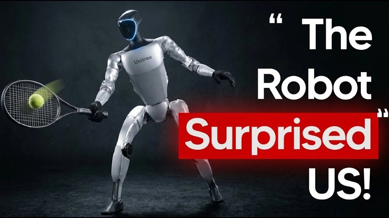 Resultados do robô de tênis humanóide: 91% de forehands, 78% de backhands