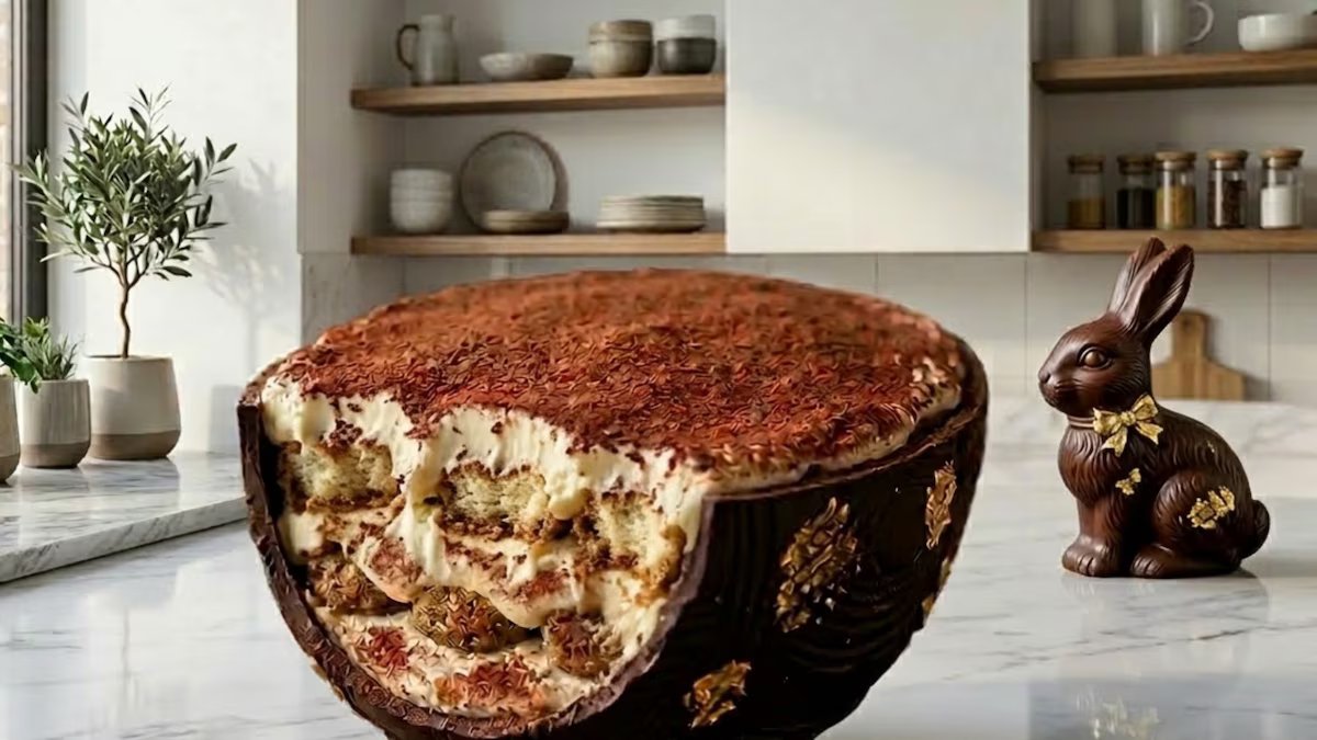 Semana do último ano. receita de ovo de páscoa recheado com tiramisu