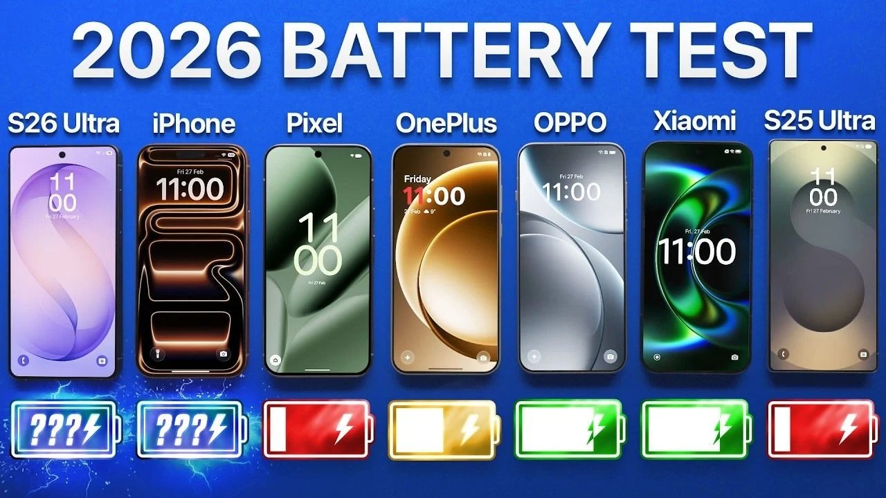 Teste de bateria do Samsung Galaxy S26 Ultra contra concorrentes