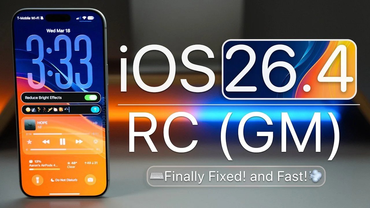 iOS 26.4 RC: novos recursos, correções e data de lançamento de 2026 em março