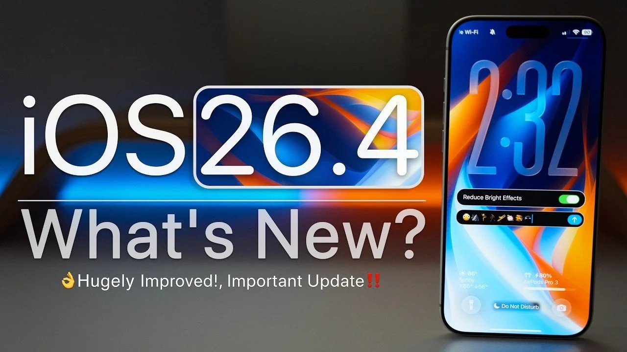 iOS 26.4 lançado: novas listas de reprodução de IA, UI Liquid Glass, novos emojis