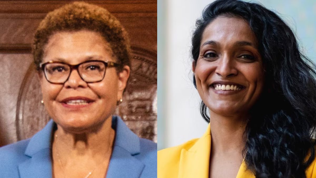 Crise em Los Angeles. uma pesquisa que revela a rivalidade interna de Karen Bass e Nitya Raman