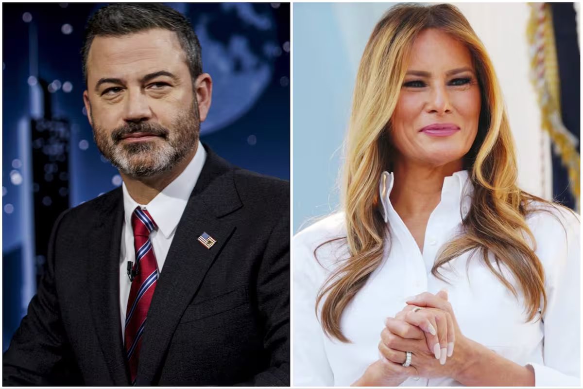 Jimmy Kimmel defendeu sua piada de “viúva grávida” sobre Melania Trump depois que Donald Trump pediu que ela fosse demitida.