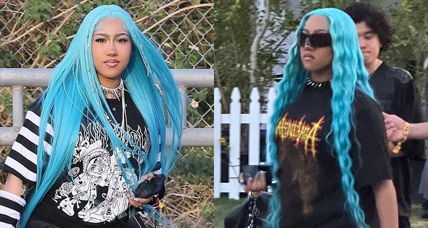 North West mostra longos cabelos azuis e estilo único no Coachella 2026 Weekend One | Coachella Music Festival 2026 Fotos espontâneas Coachella Northwest | Notícias e fofocas sobre celebridades | Entretenimento, fotos e vídeos