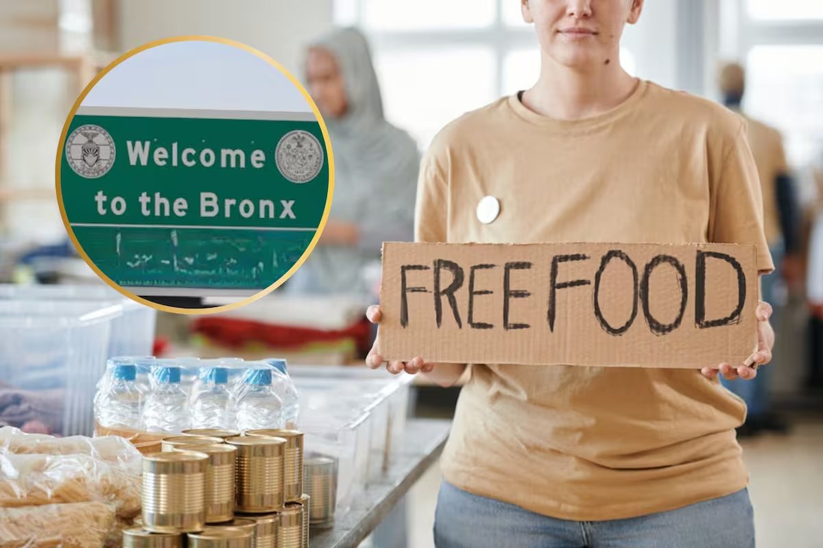 Onde eles entregam comida preparada na hora gratuitamente no Bronx, Nova York, no primeiro dia de maio de 2026