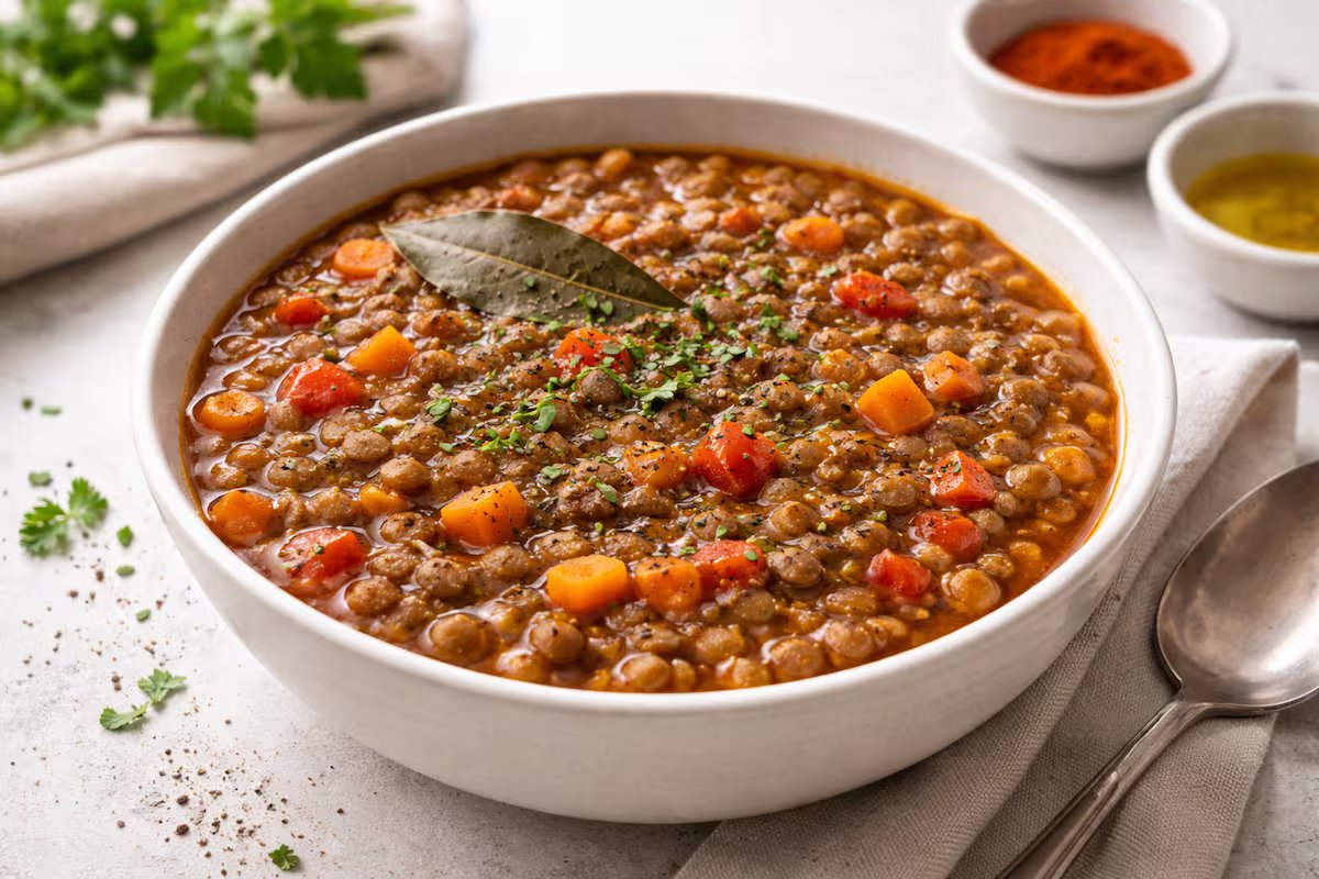 Os chefs bascos concordam. “As lentilhas precisam de azeite, alho e páprica para ficarem perfeitas.”
