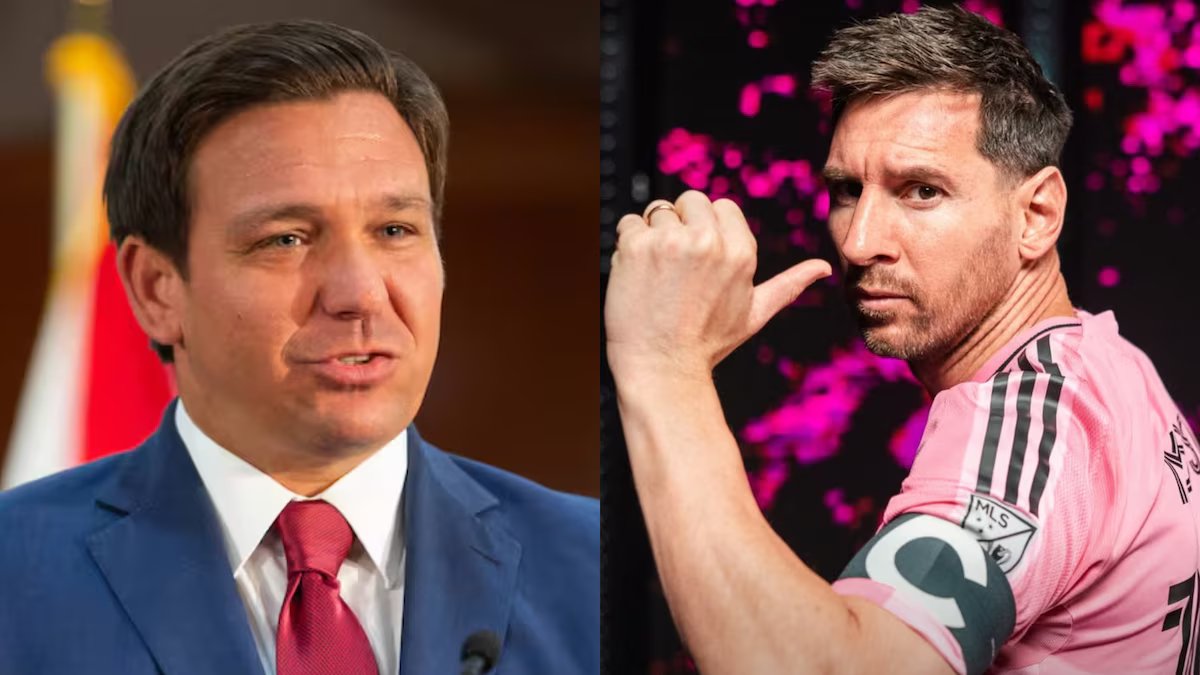 Pouco antes da Copa do Mundo. Olho de Ron DeSantis, aproximando-o de Messi e Inter Miami