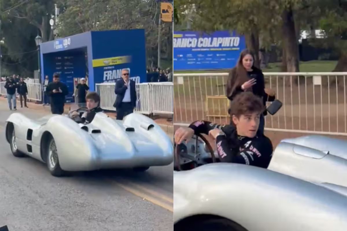 Primeiras imagens de Franco Colapinto no Silver Throw de Fangio