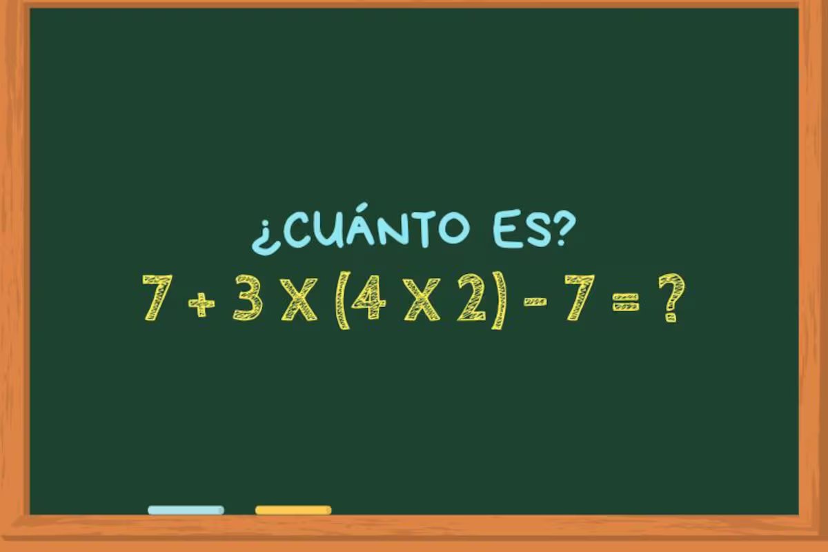 Quanto é 7 + 3 x (4 x 2) – 7? Um cálculo matemático que só mentes magistrais conseguem resolver em menos de 30 segundos