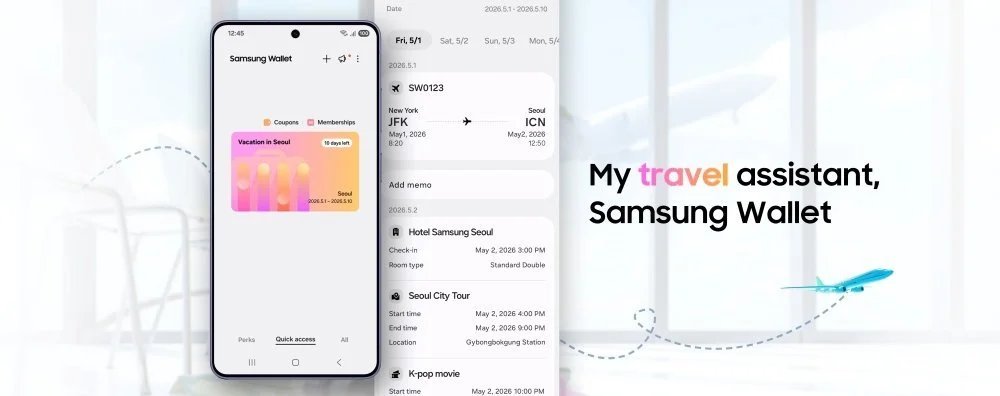Samsung Wallet Trips para usuários Galaxy em 2026 em abril