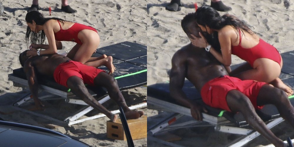 Shay Mitchell dá um beijo ardente com Thaddeus LaGrone sem camisa durante as filmagens do reboot de ‘Baywatch’ | Baywatch fotos espontâneas Noah Beck Shay Mitchell Stephen Amell Tv Thaddeus LaGrone | Notícias e fofocas sobre celebridades | Entretenimento, fotos e vídeos