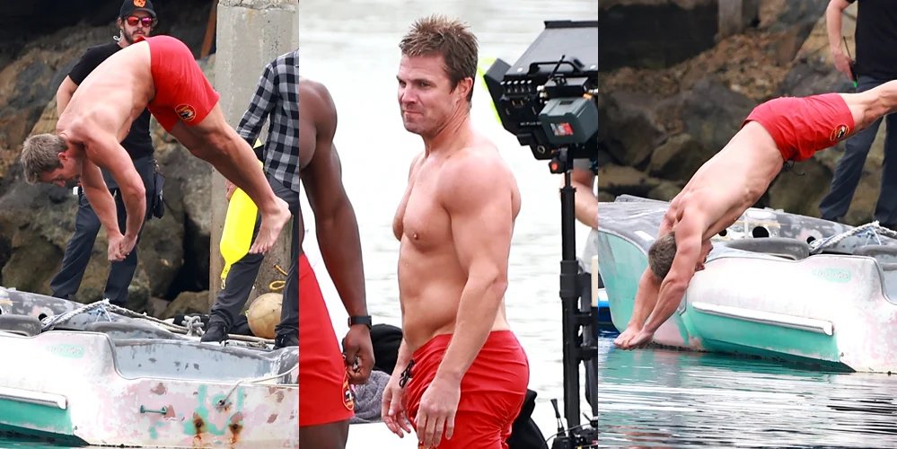 Stephen Amell mergulha na água para a cena de resgate de ‘Baywatch’ e fica sem camisa ao lado de Thaddeus LaGrone | Baywatch jessica belkin shay mitchell sem camisa stephen amell thaddeus lagrone | Notícias e fofocas sobre celebridades | Entretenimento, fotos e vídeos