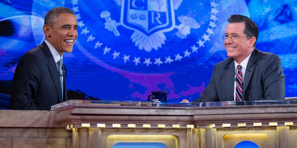 Stephen Colbert anuncia Barack Obama como um dos convidados do último programa | Barack Obama CBS Stephen Colbert Televisão | Notícias e fofocas sobre celebridades | Fotos e vídeos de entretenimento