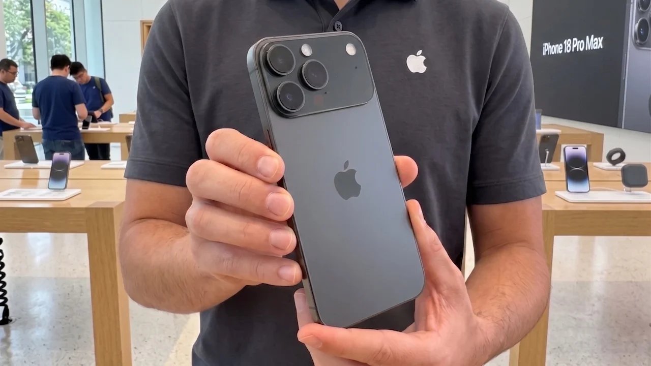 Vazamento em cinza escuro do iPhone 18 Pro Max: acabamento quase preto fosco