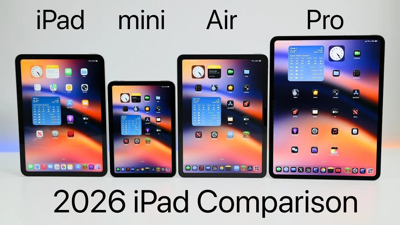 no Guia do comprador do iPad 2026: comparação entre Pro, Air e Mini