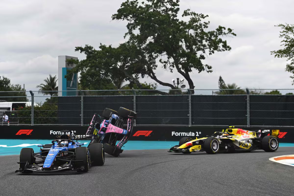 A queda brutal de Pierre Gasly que o tirou do Grande Prêmio de Miami
