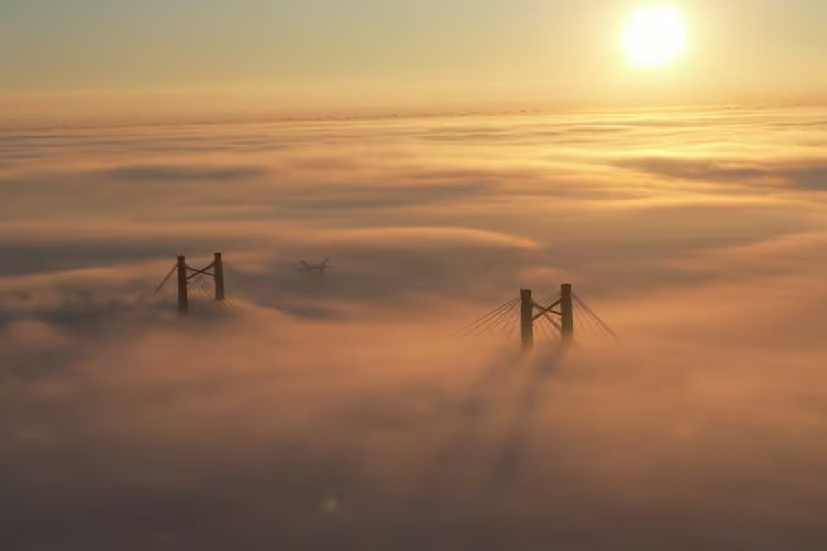 Aviso roxo devido a nevoeiro: corte da ponte Zárate-Brazo Largo e suspensão do voo