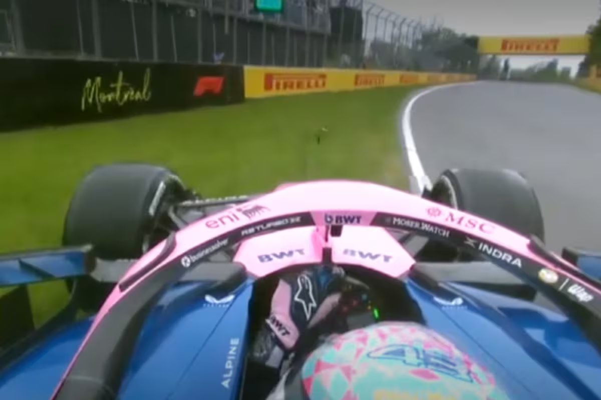 Colapinto roça na parede após sair dos boxes no GP do Canadá. “Eu bati, eu bati!”
