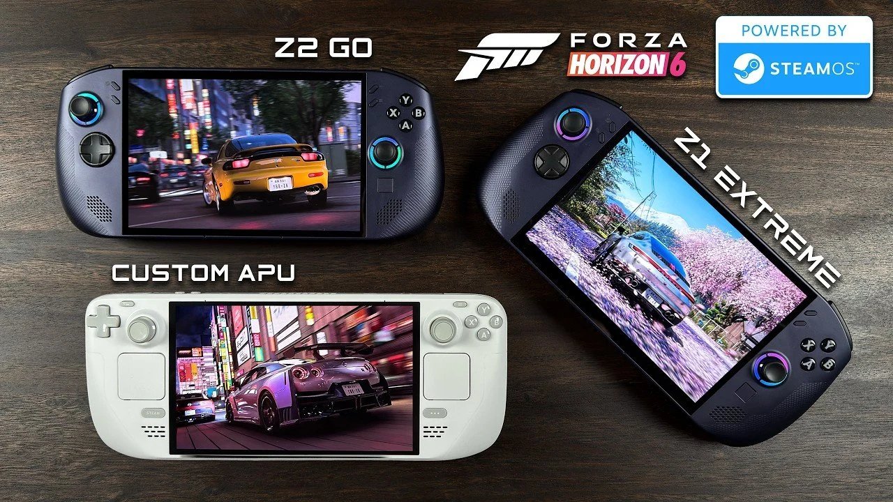 Forza Horizon 6 no SteamOS: Steam Deck vs Z2 Go vs Z1 Extreme
