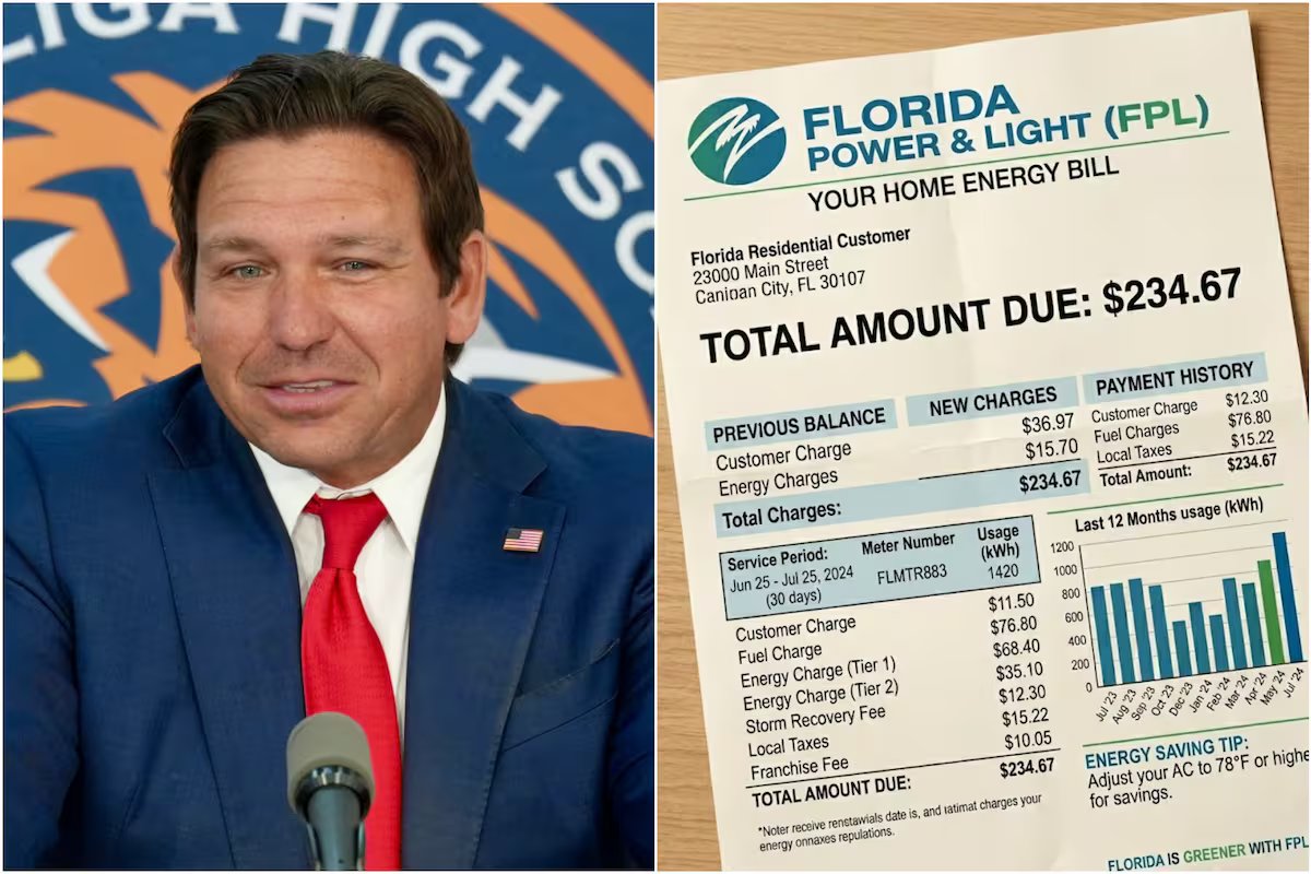Nova lei assinada por Ron DeSantis que pode afetar a conta de luz da Flórida a partir de 1º de julho