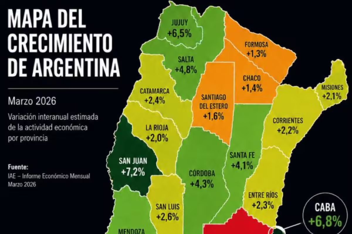 O estranho mapa que Millais e o assessor de Caputo compartilharam para marcar o crescimento da Argentina