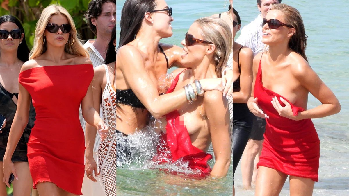 O vestido vermelho de Brooks Nader desmorona depois de correr no oceano com suas irmãs – Just Jared – Celebrity News & Gossip