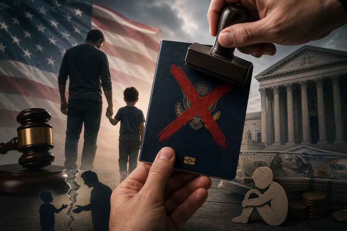 Os Estados Unidos revogarão os passaportes de todas as pessoas que devem pensão alimentícia