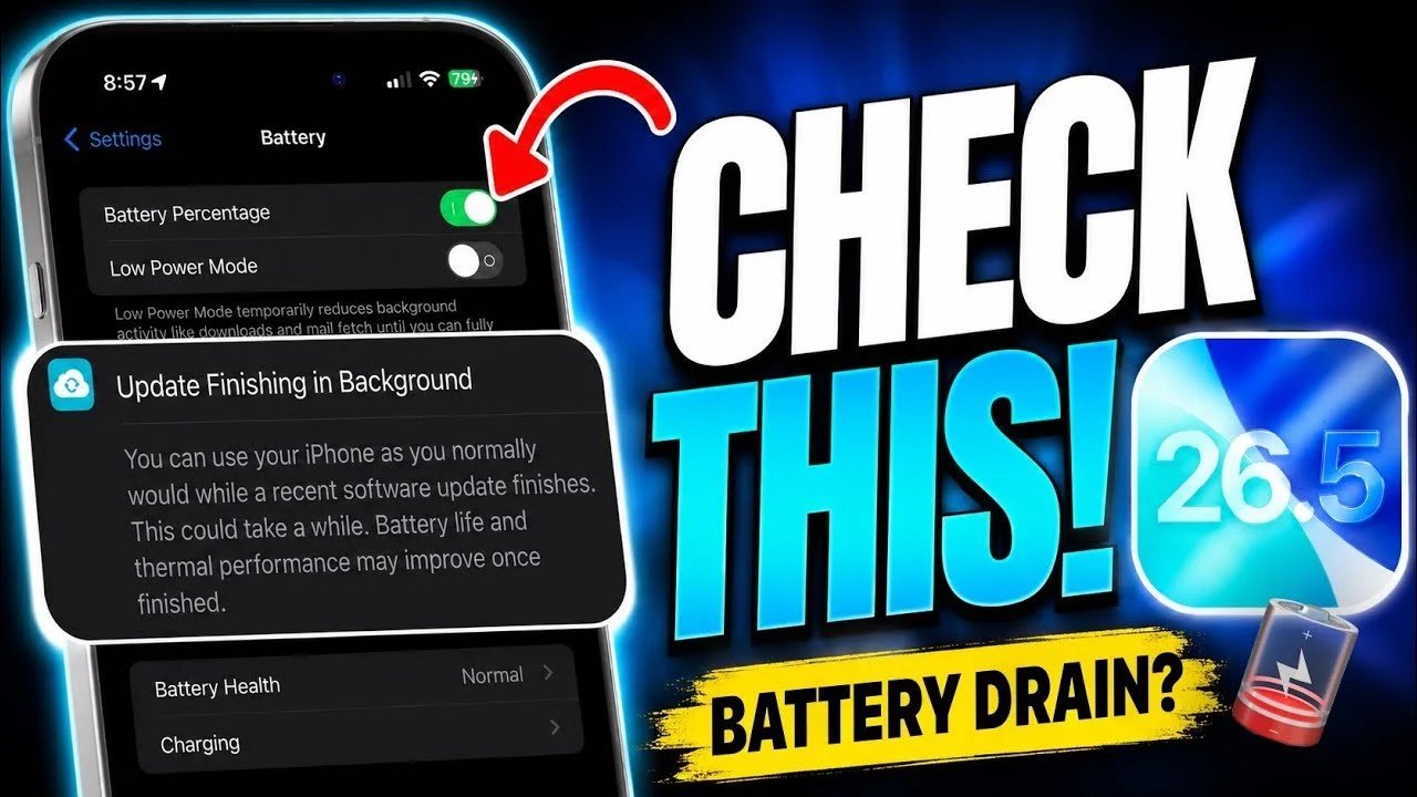 Pare o consumo de bateria do iOS 26.5 com essas soluções rápidas
