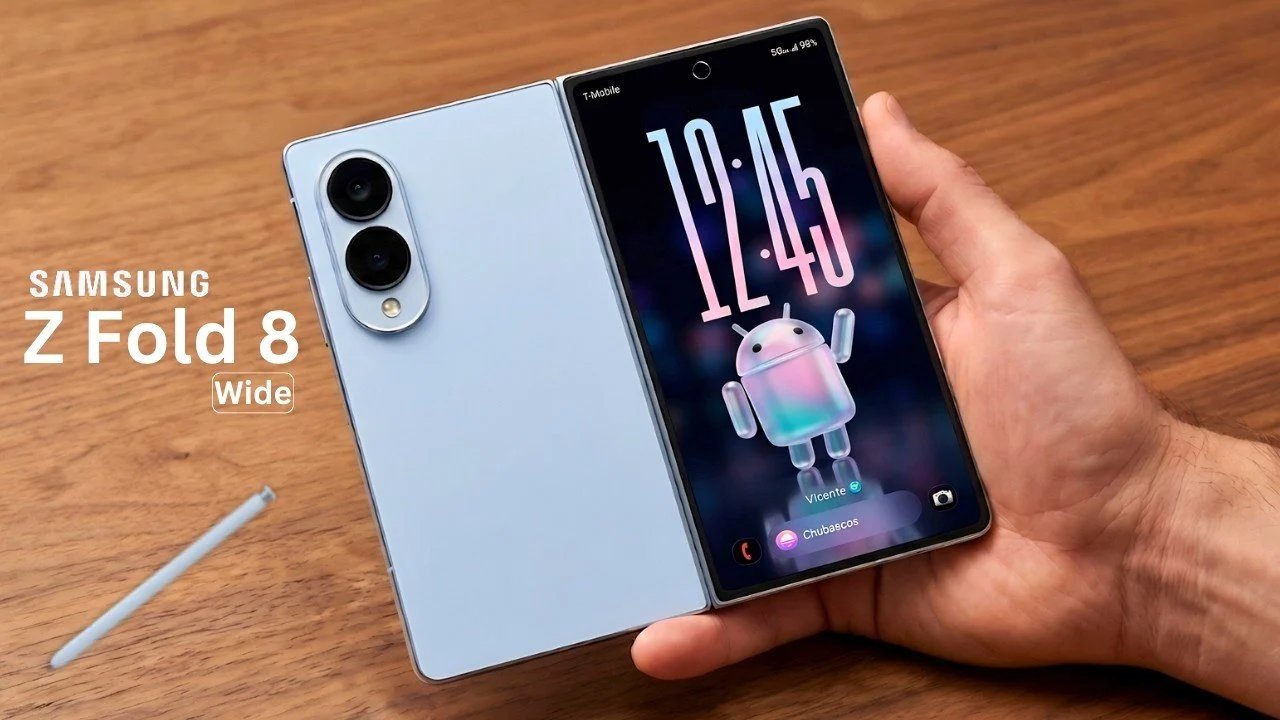 Primeira olhada: amplas mudanças no design do Samsung Galaxy Z Fold 8