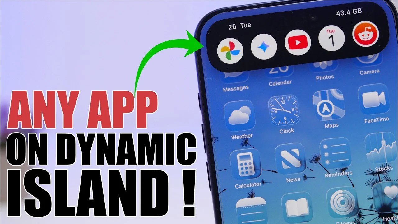 Truque oculto do iPhone para abrir aplicativos do Dynamic Island.