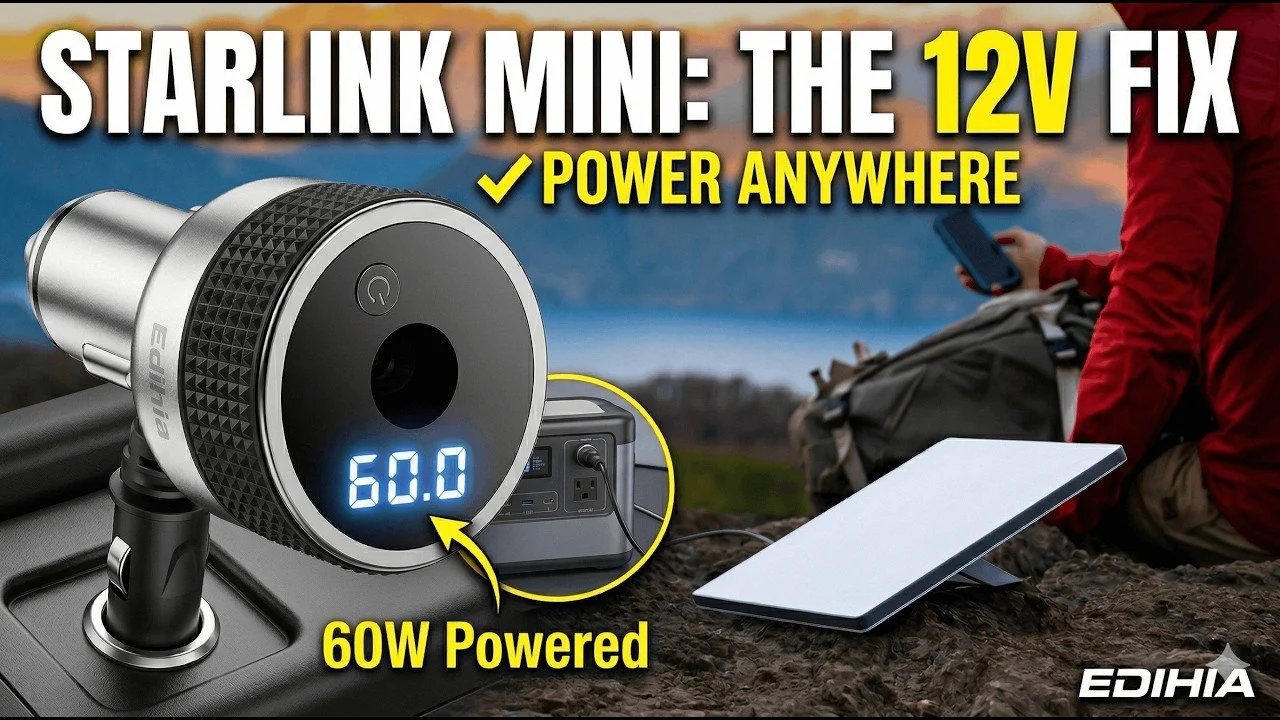 Análise do adaptador de energia Edihia 12V para Starlink Mini