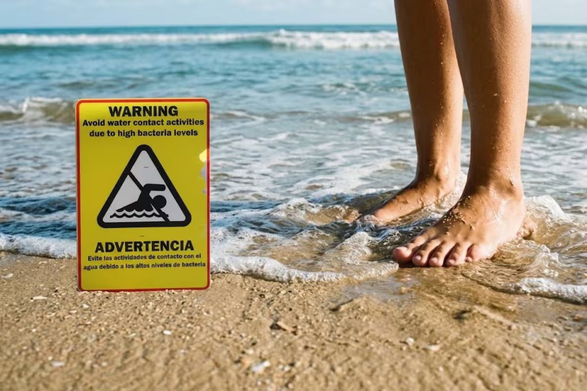 As praias poluídas de Nova Jersey. Um alerta de saúde está em vigor devido a bactérias perigosas na água