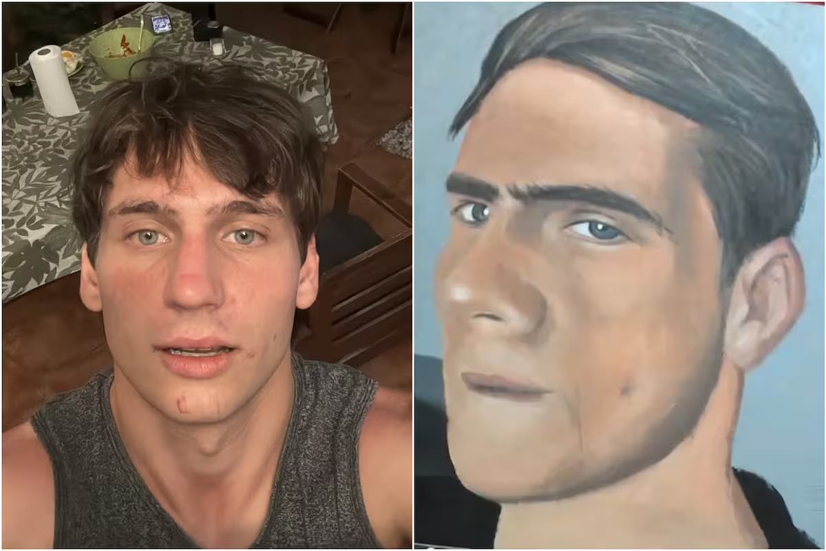 Áudio emocionante que Gaspi enviou ao artista para solicitar um retrato.
